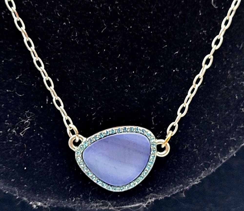 Lia Sophia Abalone Crystal Silver Metal alloy 19in Mother of Pearl